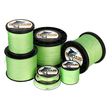 1000M 1094Yds Fluo Green 10lb-420lb HERCULES PE Braided Fishing Line 12 Strands